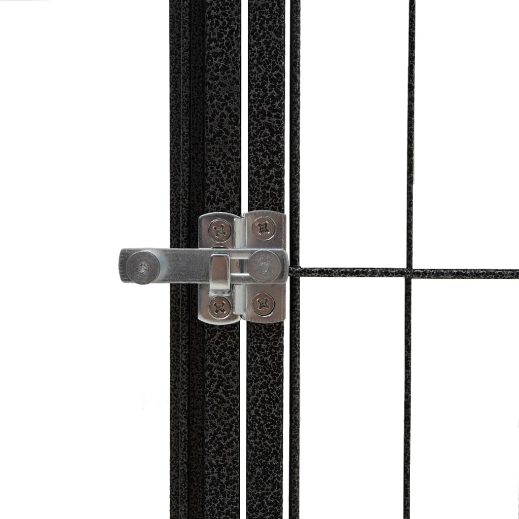 vidaXL Dog Playpen Kennel Dog Cage Puppy Pet Exercise Wire Fence Steel Black