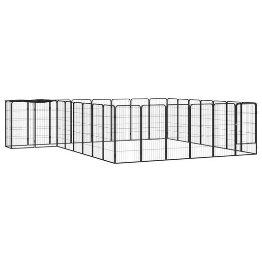 vidaXL Dog Playpen Kennel Dog Cage Puppy Pet Exercise Wire Fence Steel Black