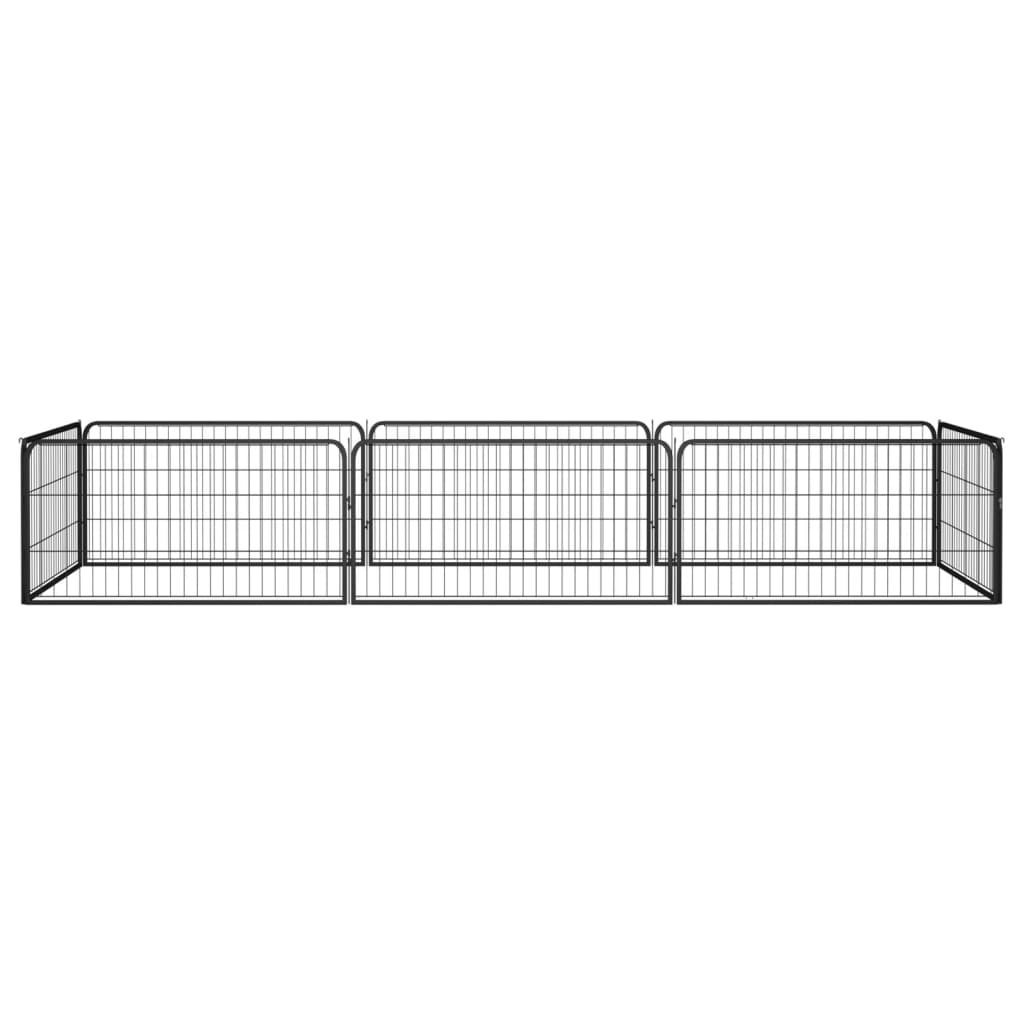 vidaXL Dog Playpen Kennel Dog Cage Puppy Pet Exercise Wire Fence Steel Black